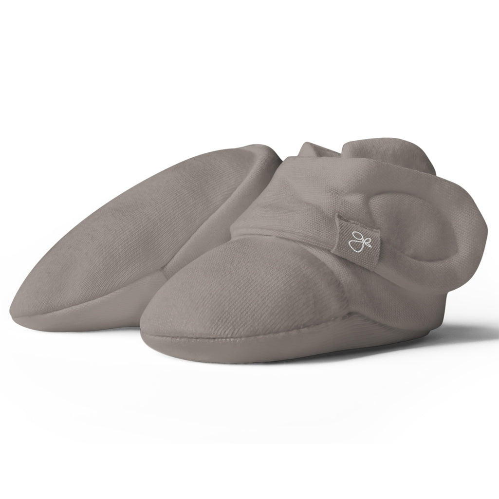 GoumiKids booties for baby in Pewter