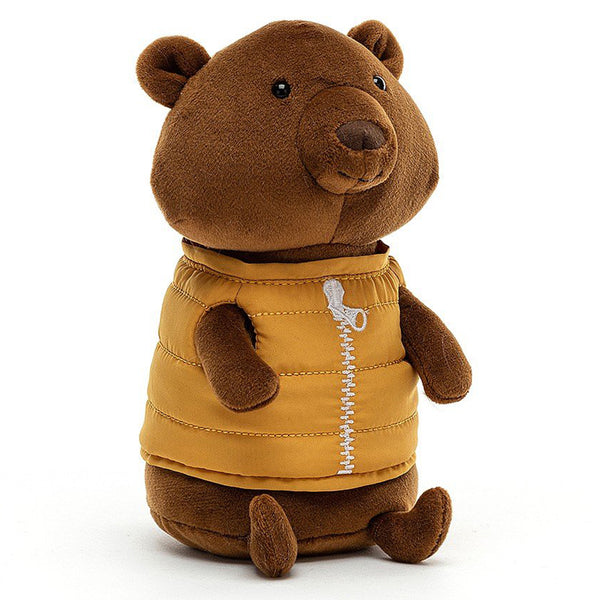 Jellycat Bear Campfire Critter Children's Stuffed Animal Toy yellow orange vest