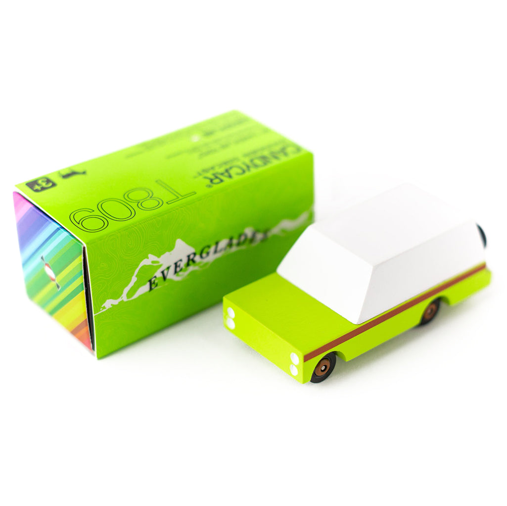 Candylab Everglades mule toy car, shown with original packaging.