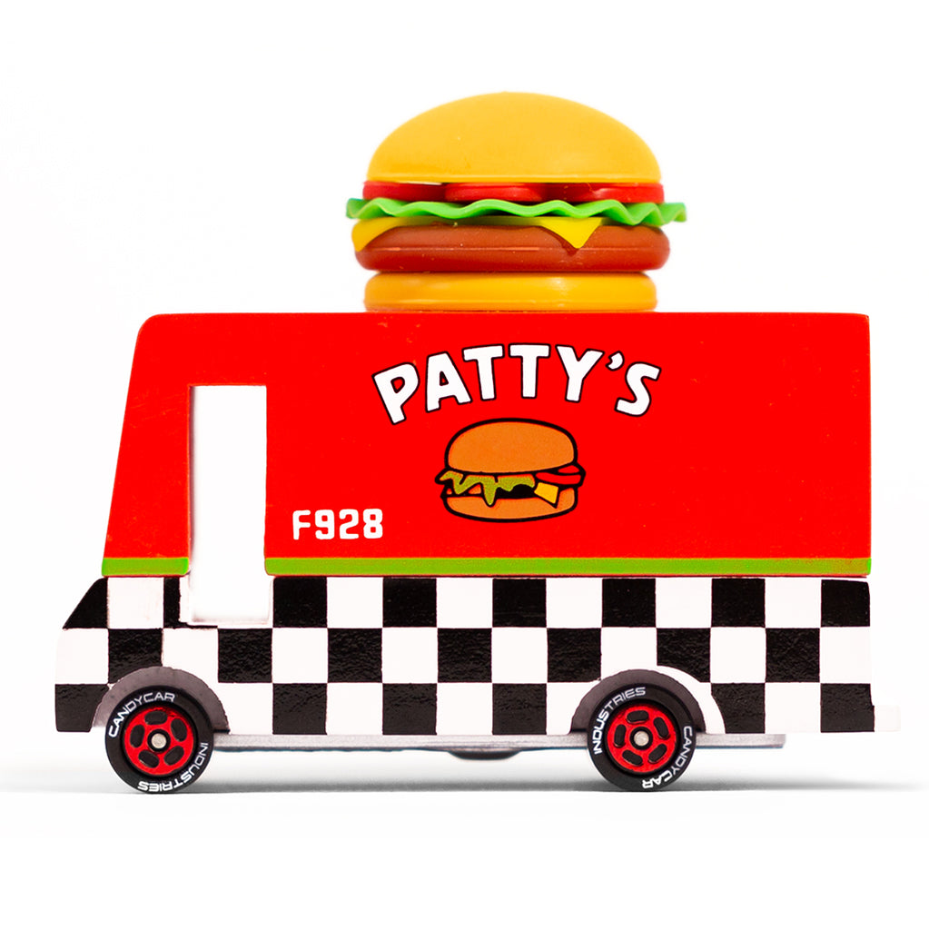 Side of Candylab Toys Hamburger Van Children's Wooden Pretend Play Food Truck