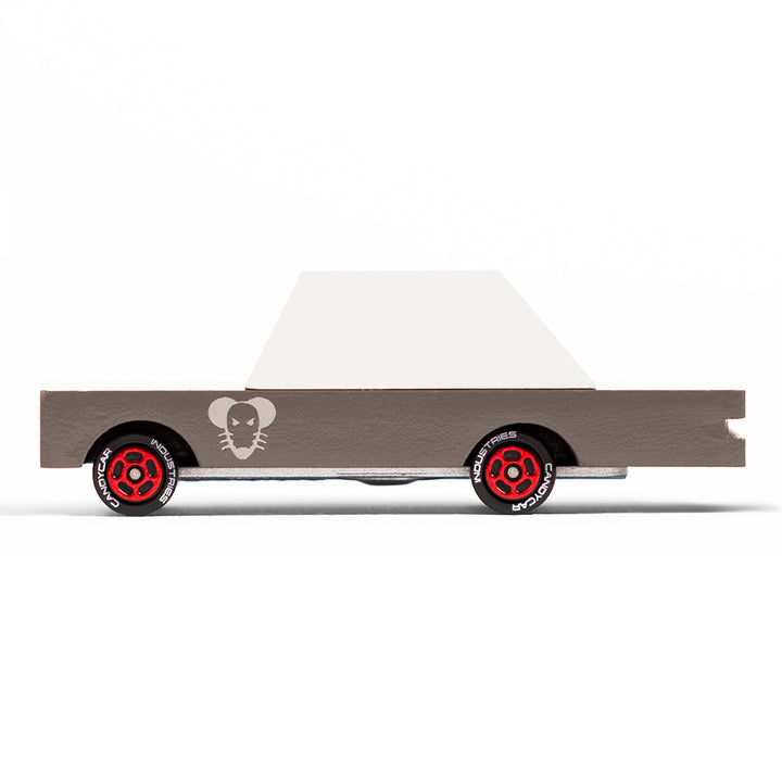 A Candylab Toys Mouse Rod wooden toy car, designed for young children to play with and explore.