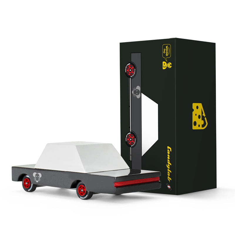 A Candylab Toys Mouse Rod wooden car with packaging, offering a delightful option for children&