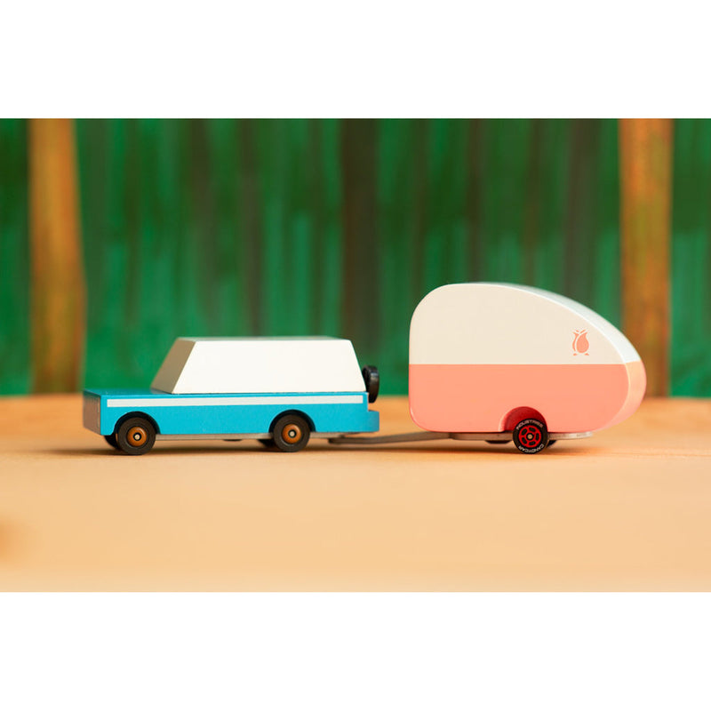 Wooden car toys with vibrant, child-friendly designs.