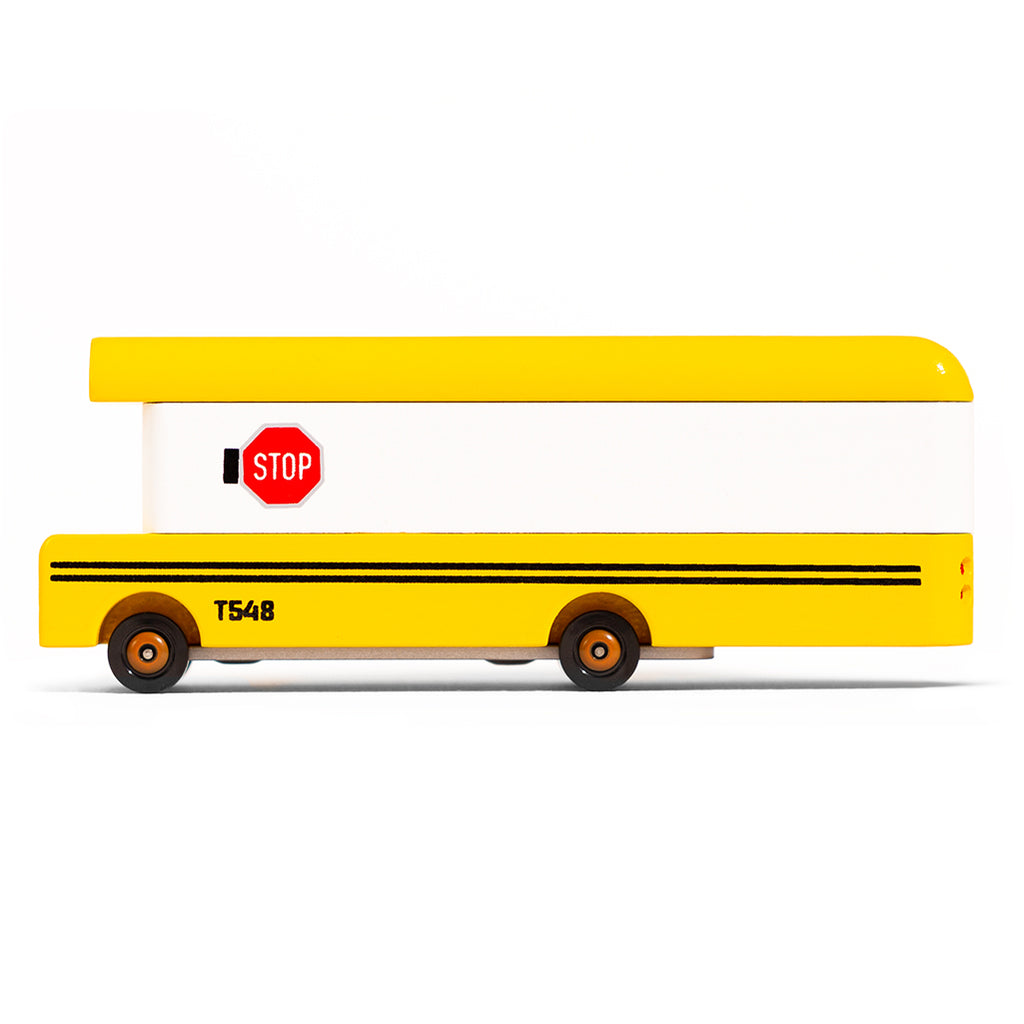 Candylab Toys Wooden Yellow School Bus
