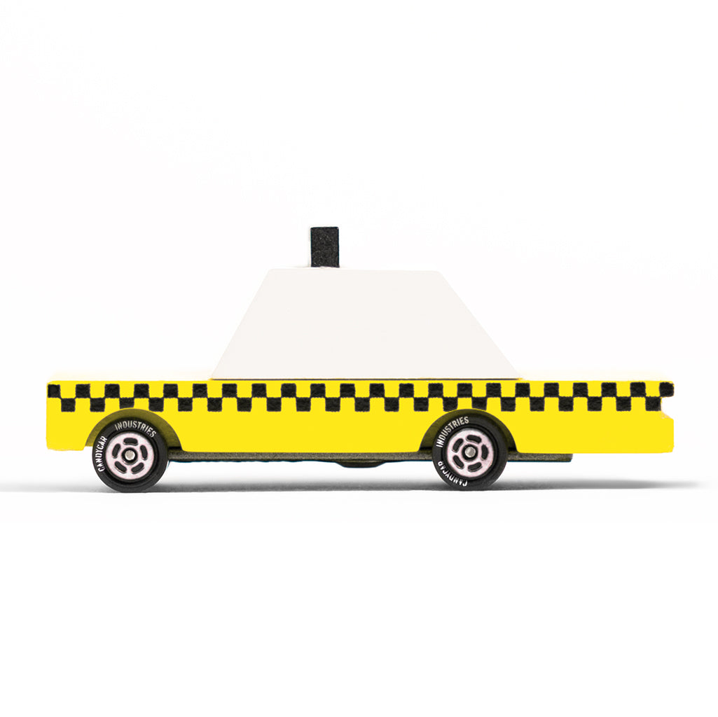 Candylab Toys Wooden Yellow Taxi Car, a classic city cab for imaginative play