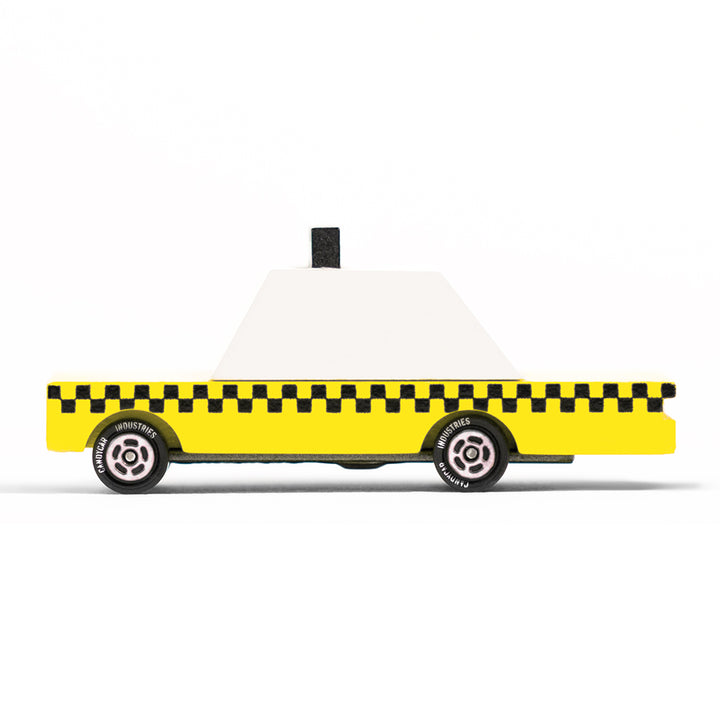 Candylab Toys Wooden Yellow Taxi Car, a classic city cab for imaginative play