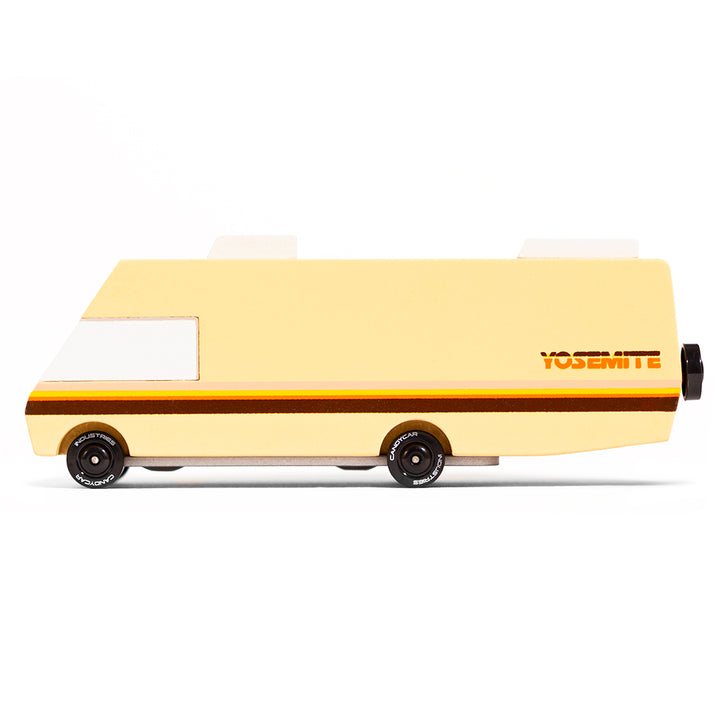 Candylab Toys Yosemite RV Wooden Camper, a retro-style toy for kids' imaginative road trip adventures