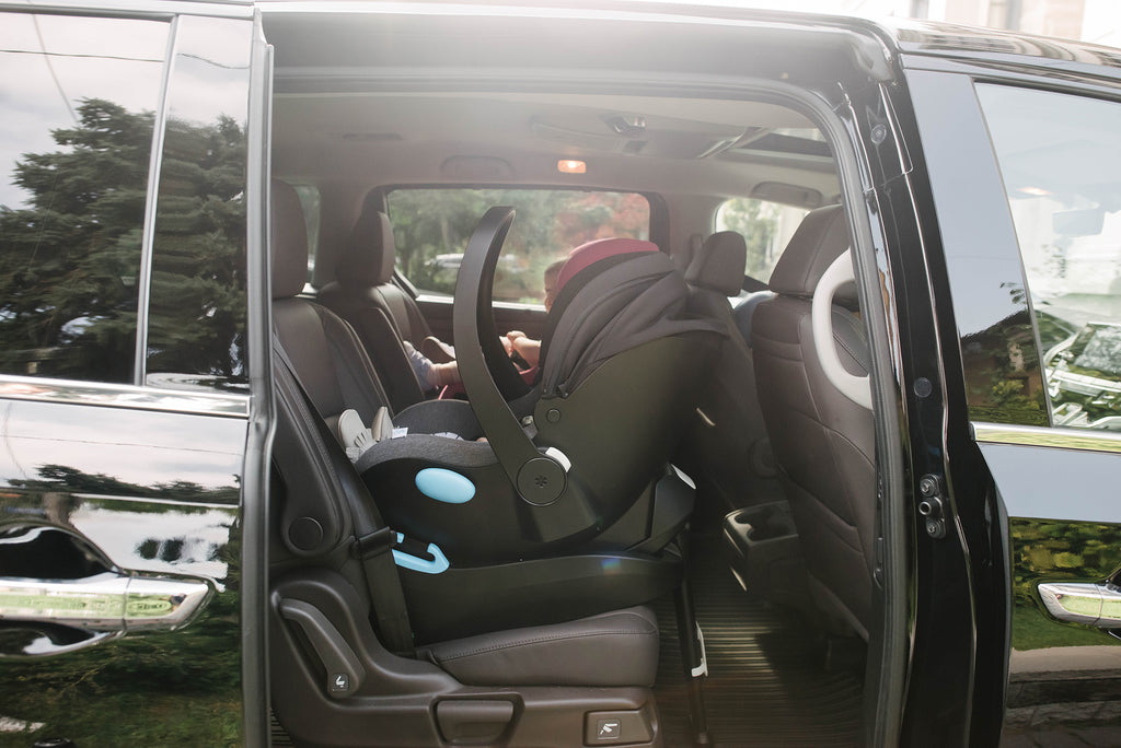 Clek Liing Lightweight Rear-Facing Infant Car Seat Base Installed in Van