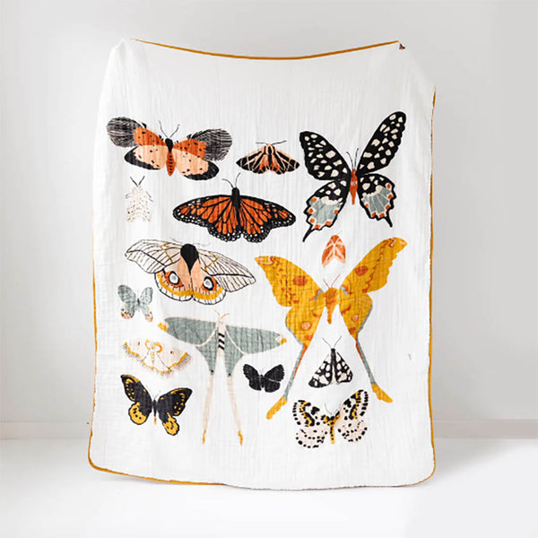 Clementine Kids Large Reversible Butterfly Throw Blanket