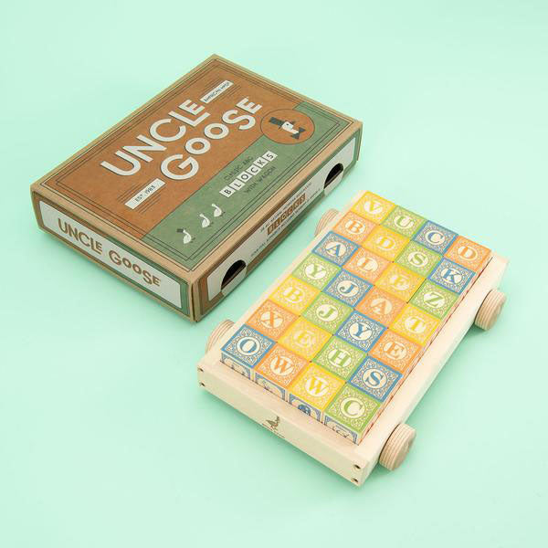 lifestyle_2, Uncle Goose Classic ABC's with Wagon Children's Wooden Block Set