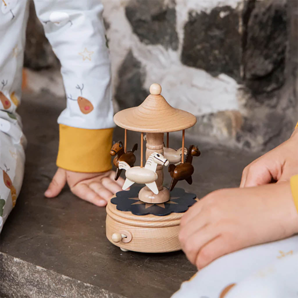 Coco Village carousel wooden music box