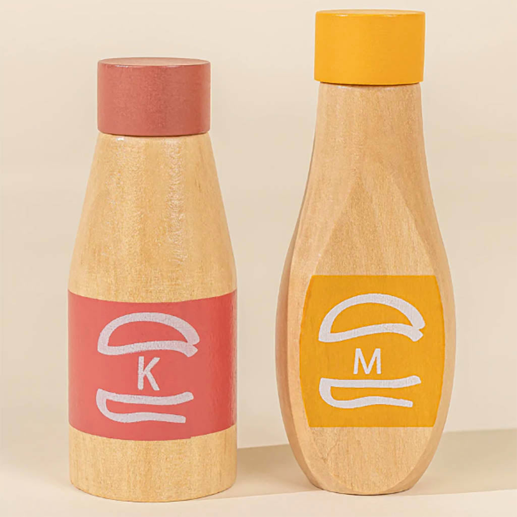 Coco Village Wooden Condiments play kitchen set