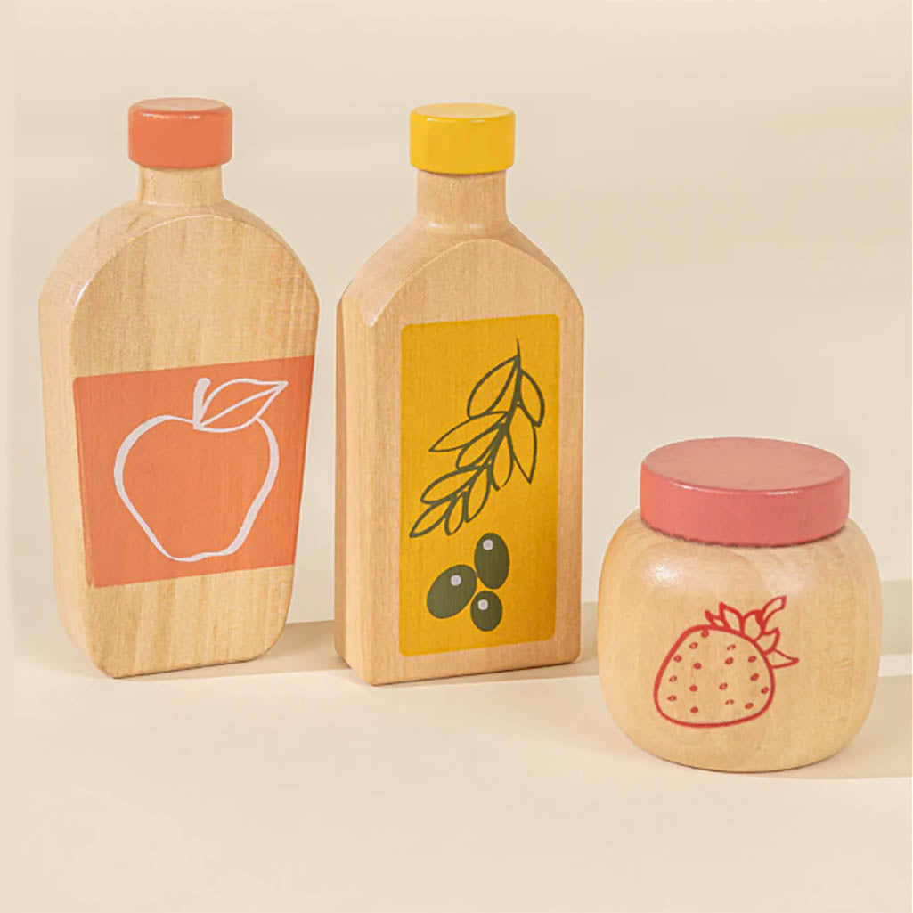 Coco Village kids play kitchen wooden condiments