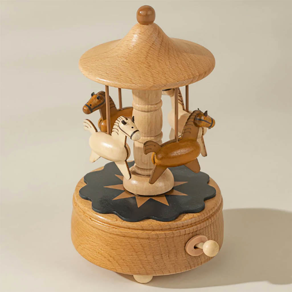 Coco Village wooden carousel music box