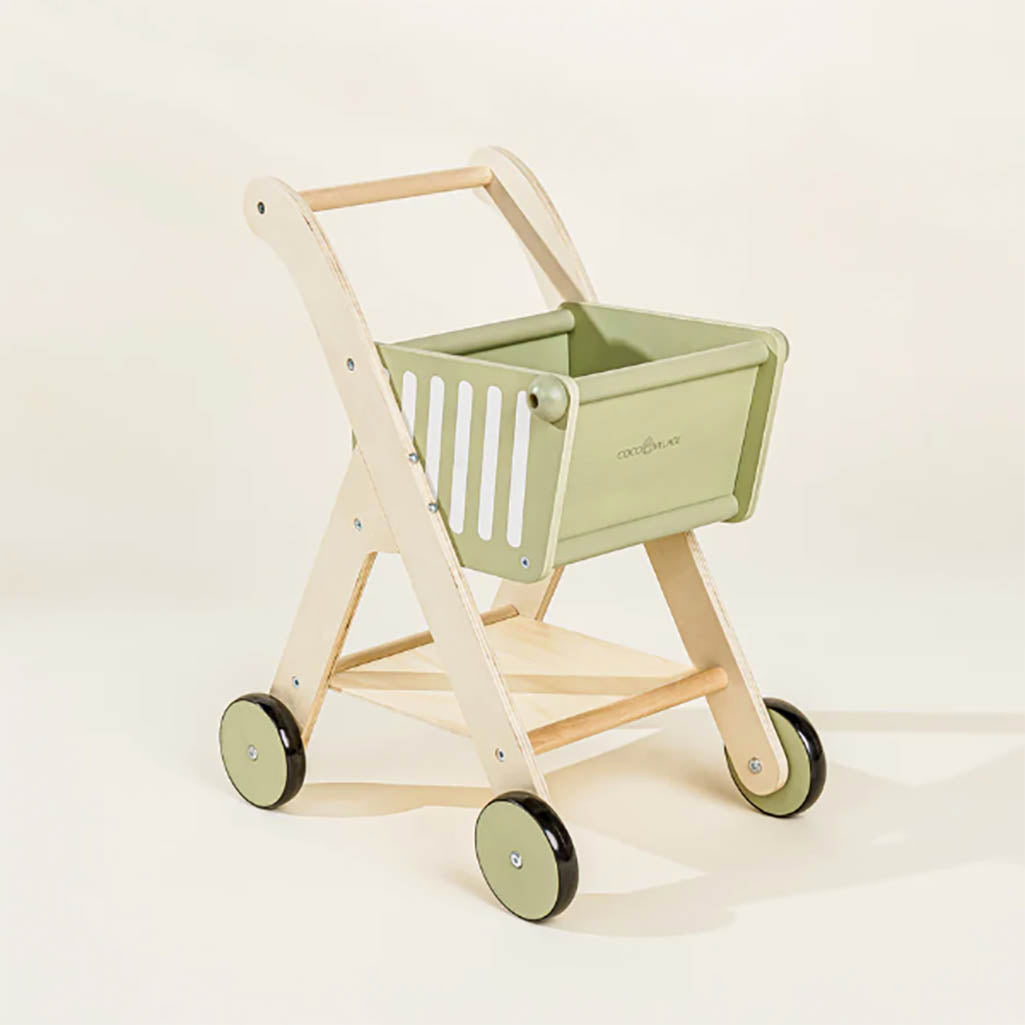 Coco Village toy kitchen wooden shopping cart