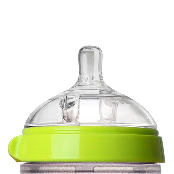 Comotomo bottle bundle with green silicone baby bottles for newborns