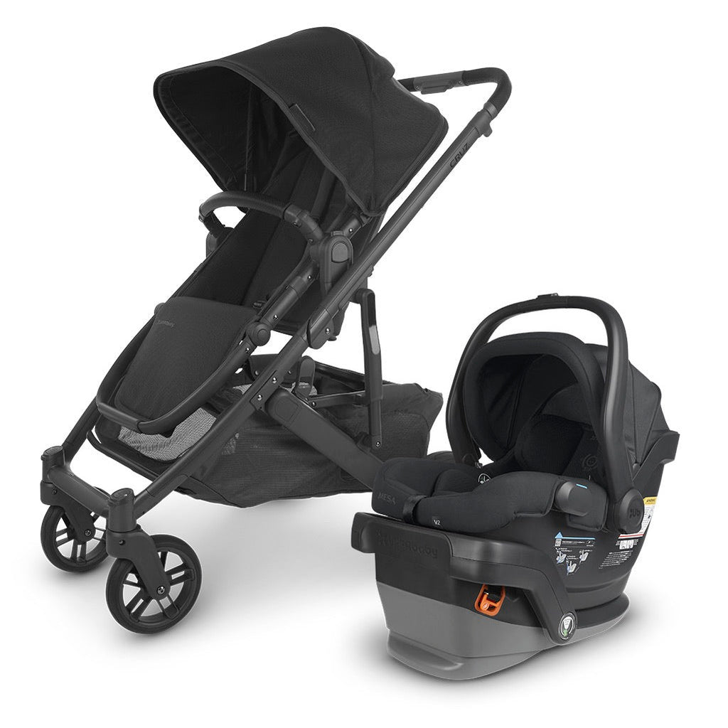 UPPAbaby Jake Black CRUZ V2 Stroller & MESA V2 Infant Car Seat Set