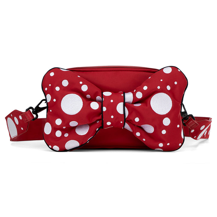 Cybex Petticoat Red Changing Bag with Mat Baby Essential White Polkadots Bow Stylish red Cybex Petticoat changing bag with white polka dot bow and changing mat
