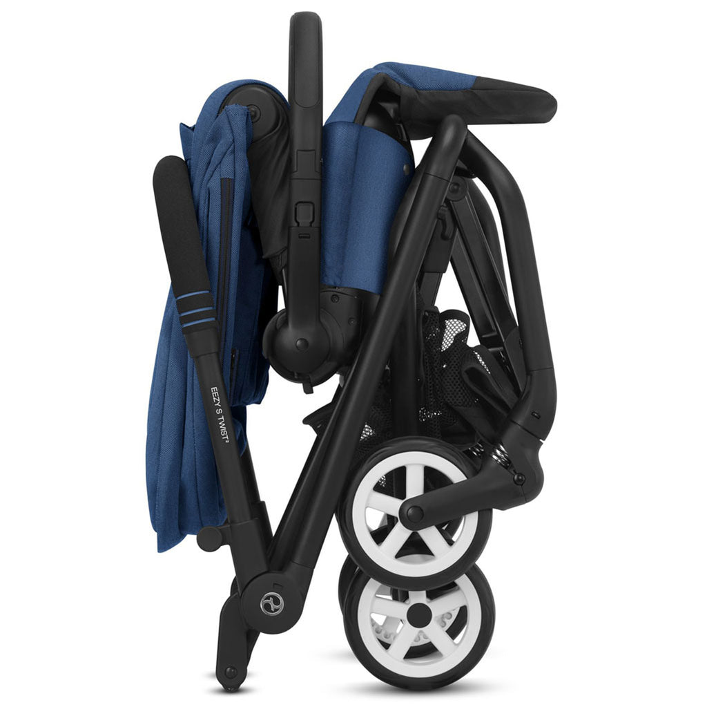lifestyle_2, Cybex Navy Blue Eezy S Twist 2 Stroller with Black Frame Travel System