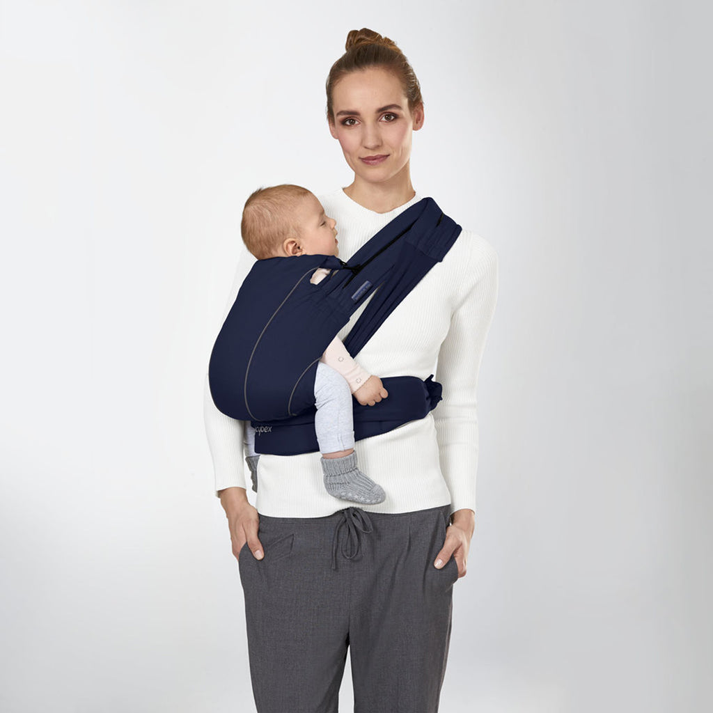 lifestyle_3, Cybex Denim Blue Maria Tie Infant Baby Carrier 