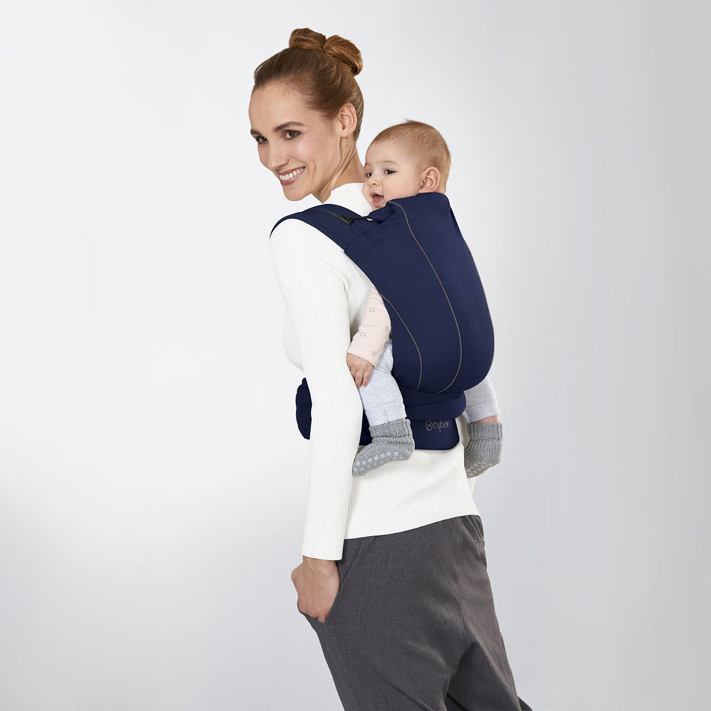 lifestyle_4, Cybex Denim Blue Maria Tie Infant Baby Carrier 