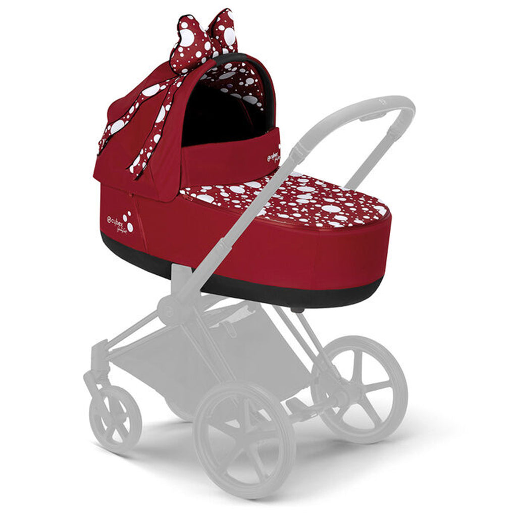 lifestyle_1, Cybex Petticoat Red Priam Lux Carry Cot Child Stroller Travel System white polkadots bow