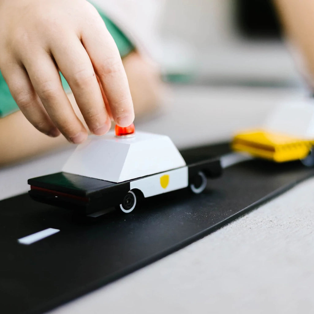 Child playing with Candylab City Block Set Toy Vehicle City Play Set Box
