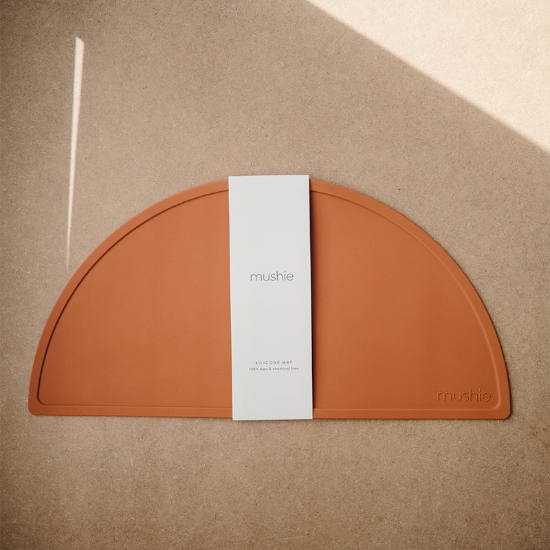 Mushie Clay Silicone Placemat A soft neutral tone perfect for any mealtime setup