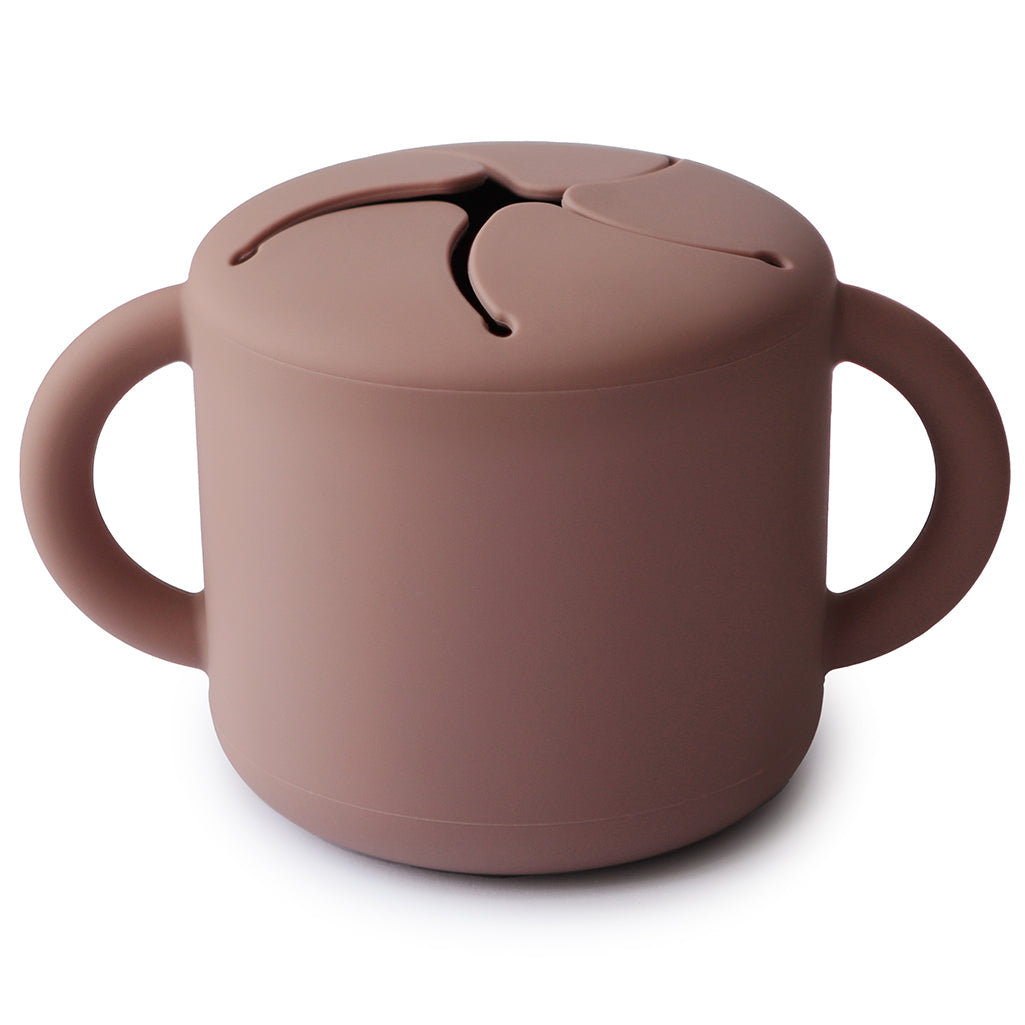 Mushie Silicone Snack Cup in Cloudy Mauve a lovely muted tone for a soft sophisticated look