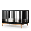 dadada Black/Natural Soho 3-in-1 Convertible Crib. Black crib with natural colored legs. Baby nursery dŽcor.