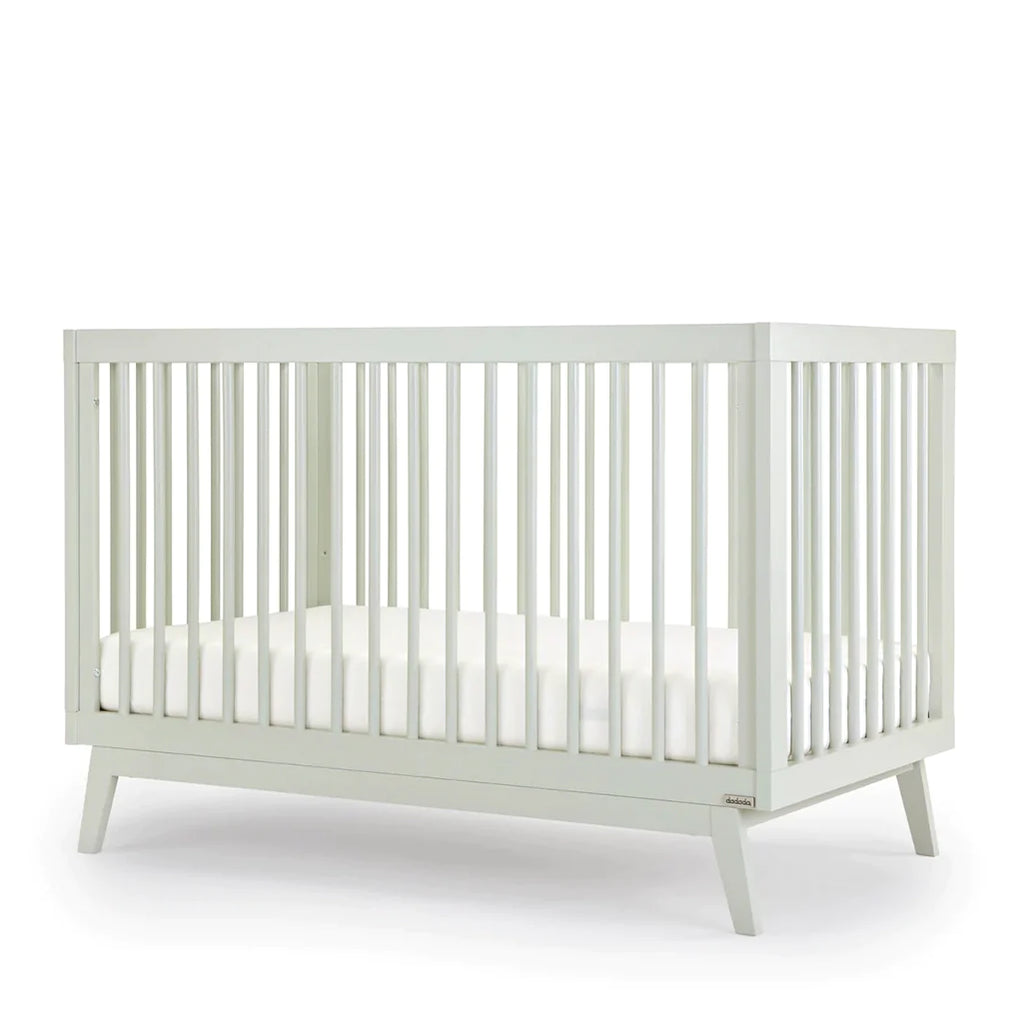 dadada Sage Soho 3-in-1 Convertible Crib to Toddler Bed Furniture. Pastel green in color. Toddle bed
