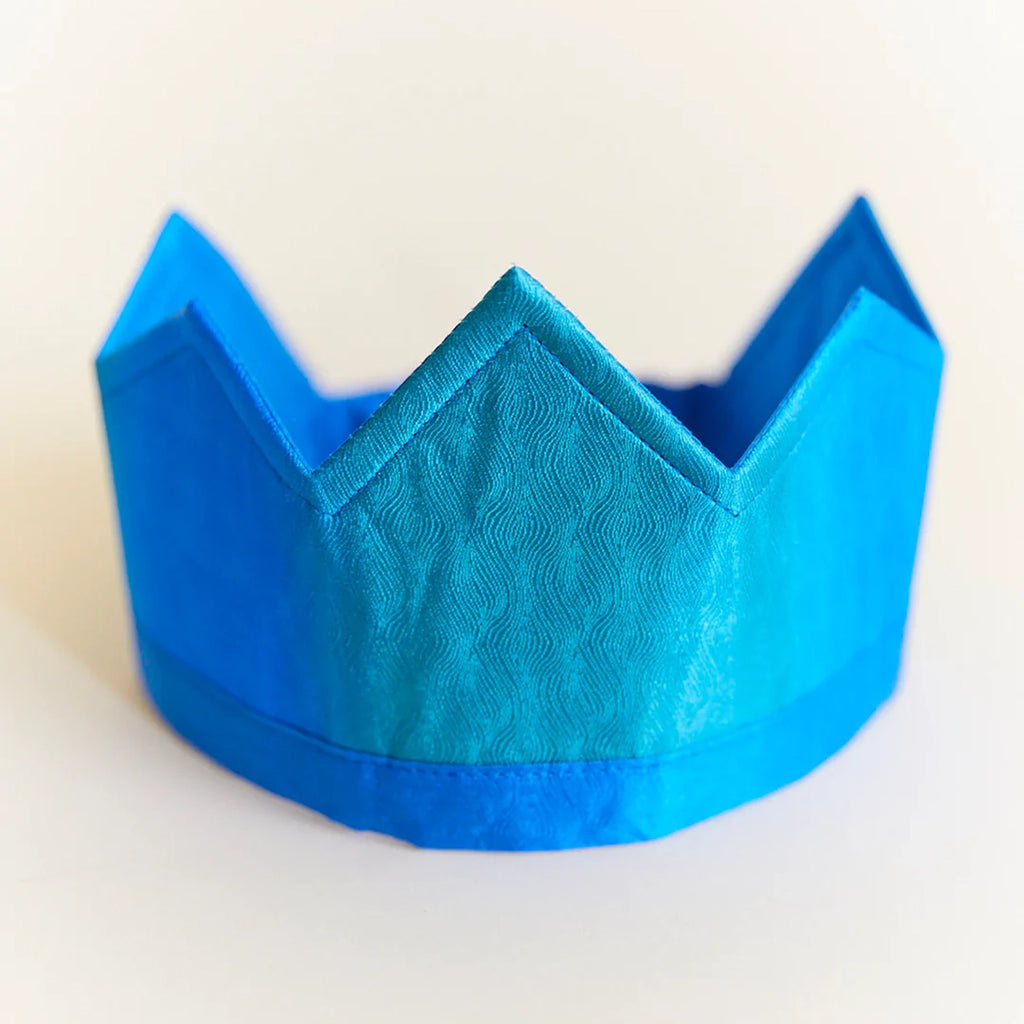 Sarah's Silk Ocean Silk Crown Children's Pretend Dress-Up Crown. Ombre blues silk crown with elastic band.