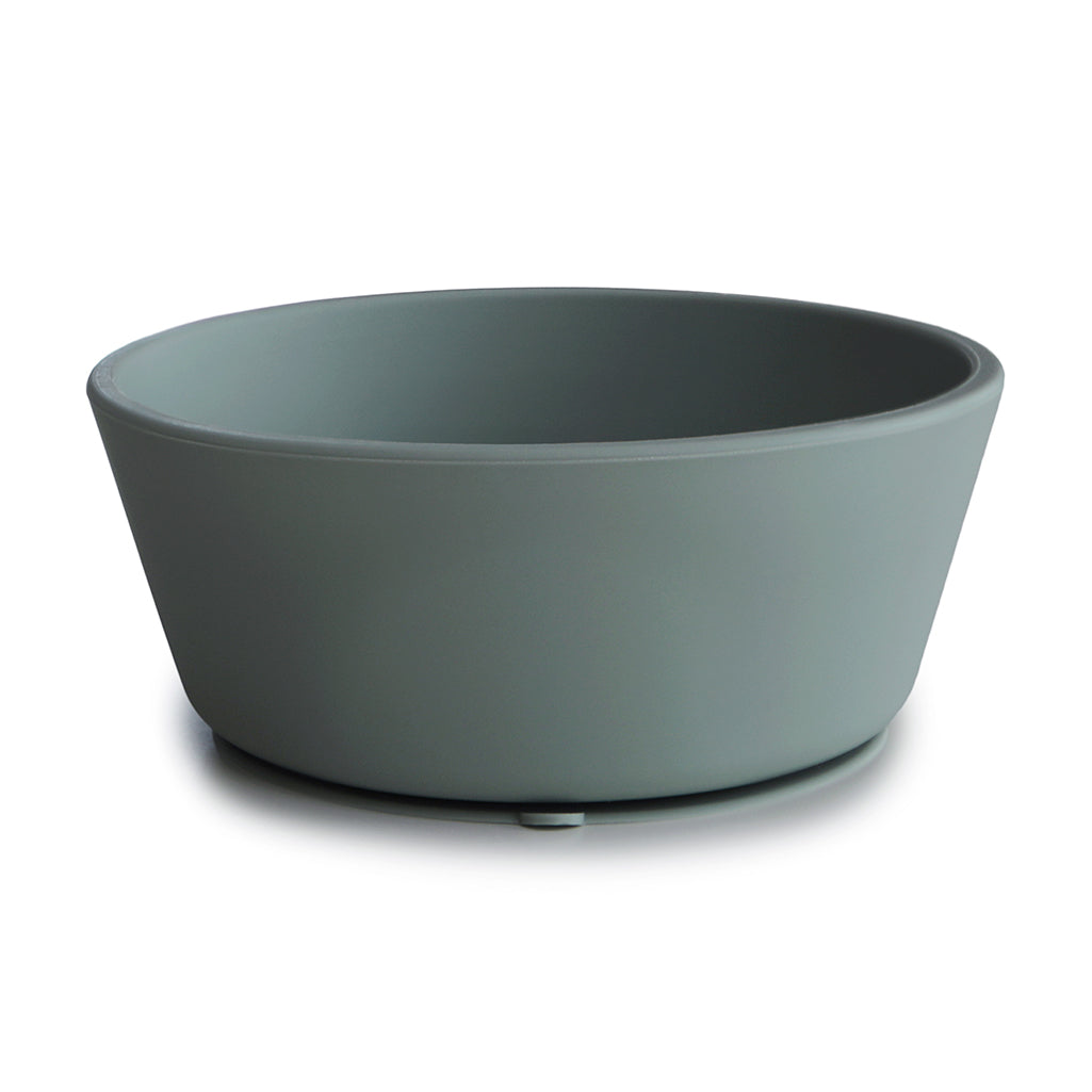 Mushie Silicone Suction Bowl in Dried Thyme a warm neutral color bowl that suctions securely to the table to prevent spills