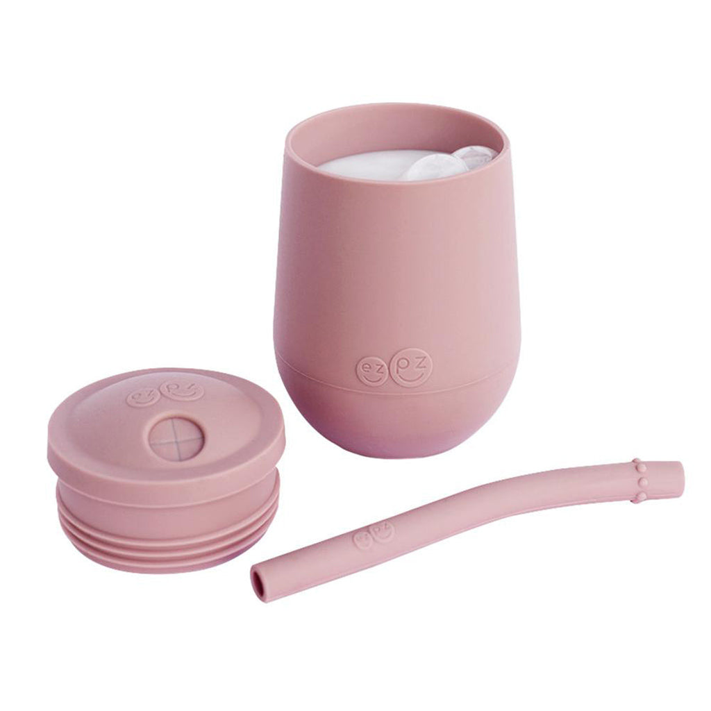 EZPZ Blush Mini Cup + Straw Training System Children's Drinkware muted pink