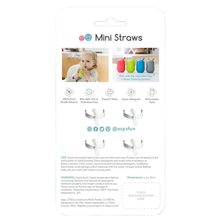 EZPZ Grey Mini Straw Replacement Pack 