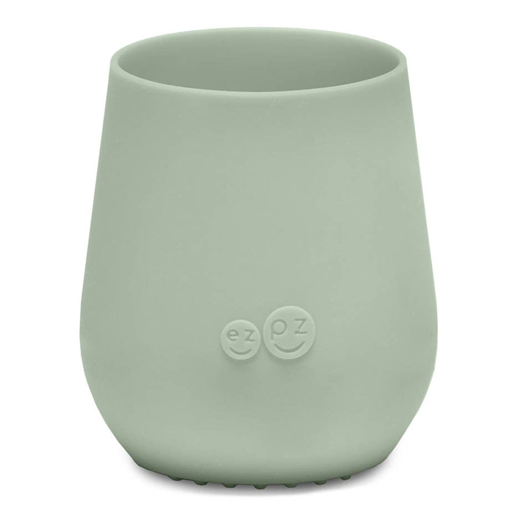 EZPZ Silicone Tiny Cup Infant Toddler Dining Ware sage green light neutral