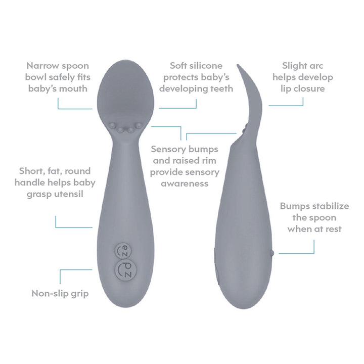 lifestyle_1, EZPZ Silicone Tiny Spoon Infant Baby Feeding Spoon Utensil Set 2-pack