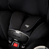 close up of maxi cosi rotating car seat emme buckle