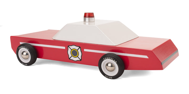 Candylab Firechief Car, a Classic Wooden Toy for Kids