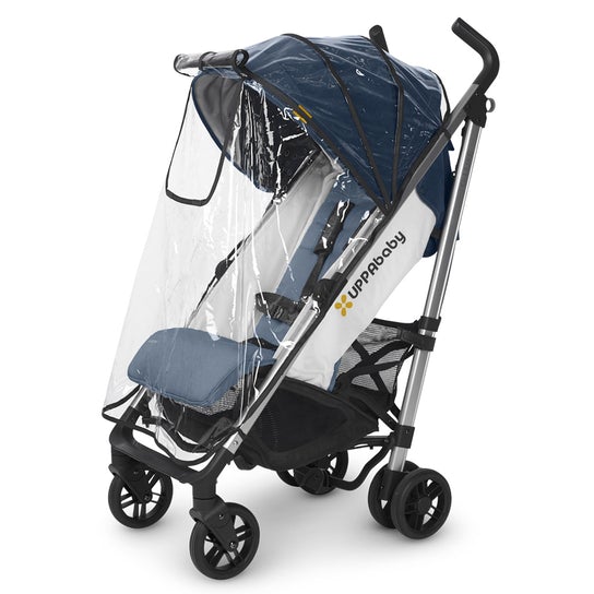 Outlet UPPAbaby G-Series Rain Shield Baby Stroller Accessory. Shield your children from the wind and rain, and even bugs, with the custom fit G-Series Rain Shield. Grommets and adjustable closure straps allows for hassle-free attachment and removal. Roll up windows ensure ultimate breathability and visibility, while the side vents provide maximum ventilation.