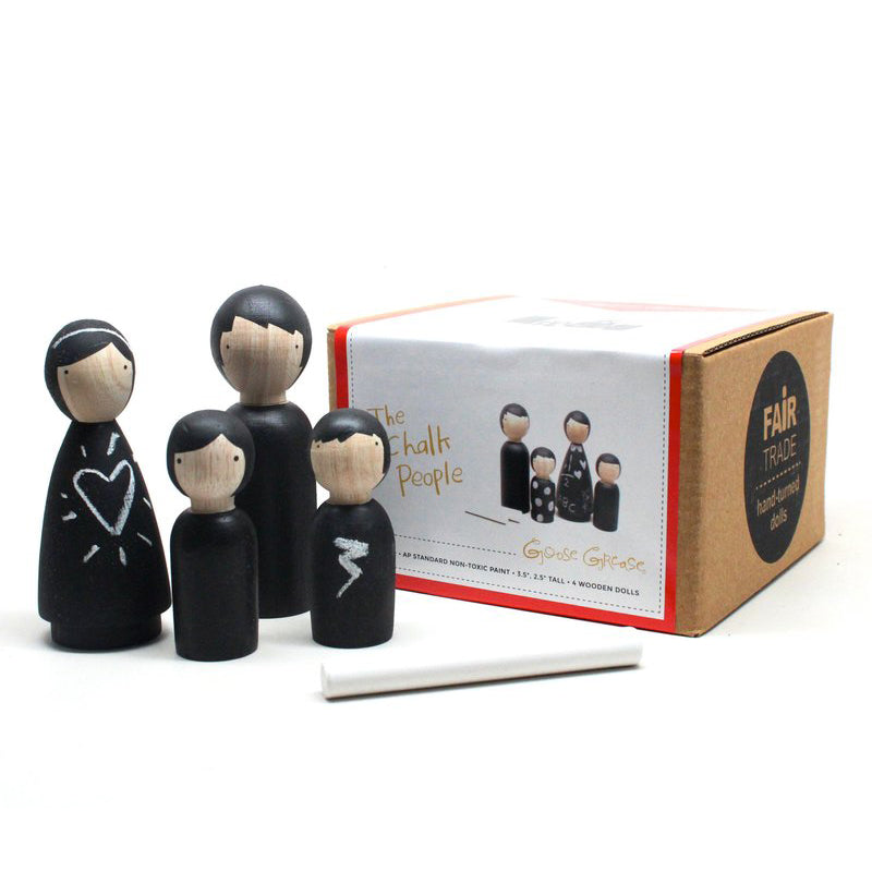 lifestyle_1, Goose Grease Chalk People Kid's Handmade Wooden Peg Doll Toy