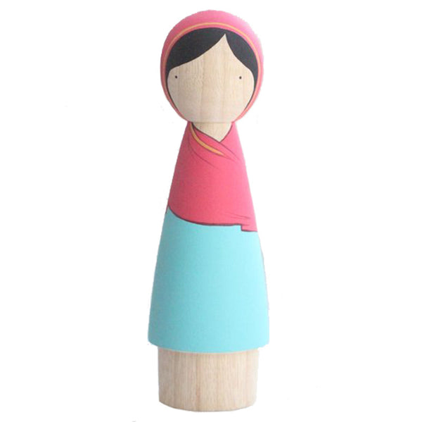 Goose Grease Malala Children's Handmade Wooden Peg Doll Toy