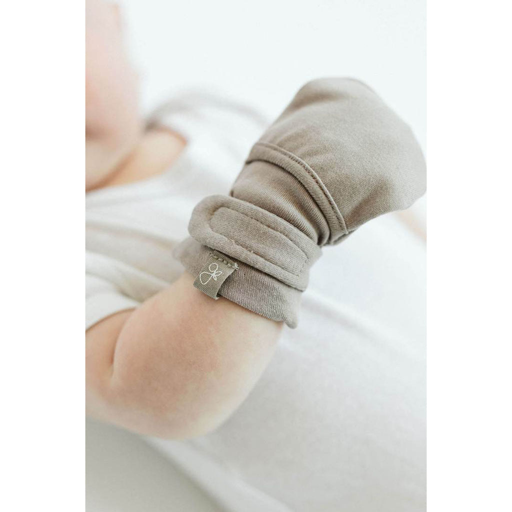 lifestyle_1, GoumiKids Infant Baby Organic Two-Closure Stay On Mitts
