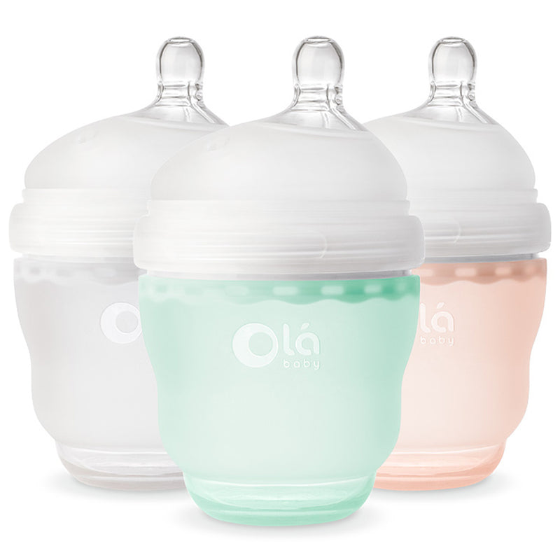 Olababy 100% Silicone baby bottles GentleBottle Baby Bottle 4 ounces 