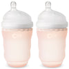 Olababy 100% Silicone GentleBottle Baby Bottle 2-Pack Bundle coral orange 8 ounces 