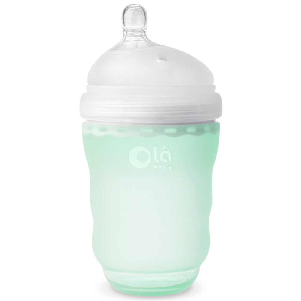 Olababy 100% Silicone GentleBottle Baby Bottle mint green 8 ounces 
