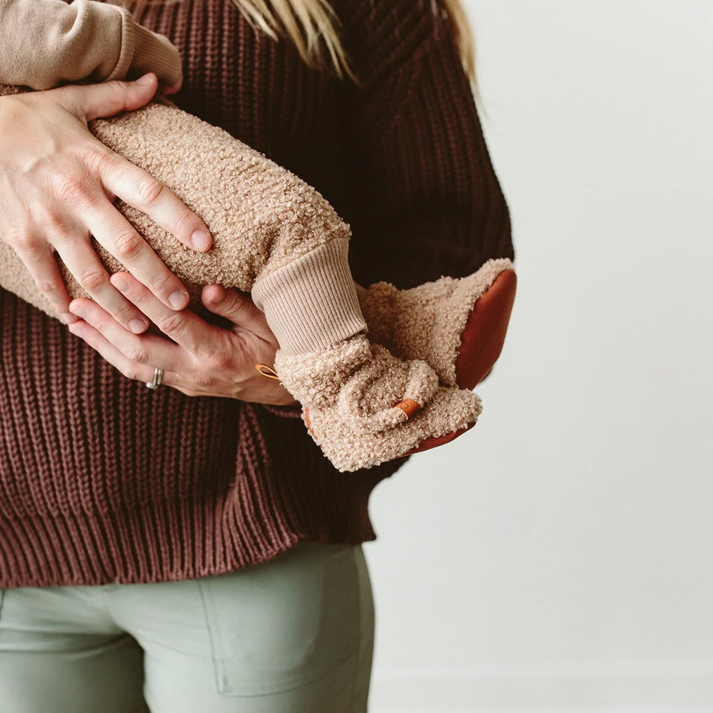 goumikids Harvest Sherpa booties for baby