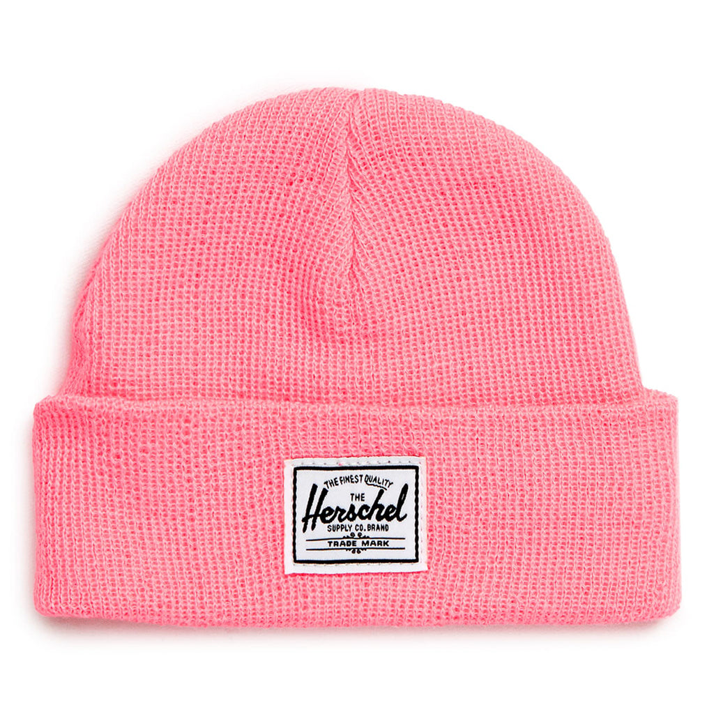 Herschel Cold Weather Flat Knit Infant Baby Beanie Hat flamingo pink bright 