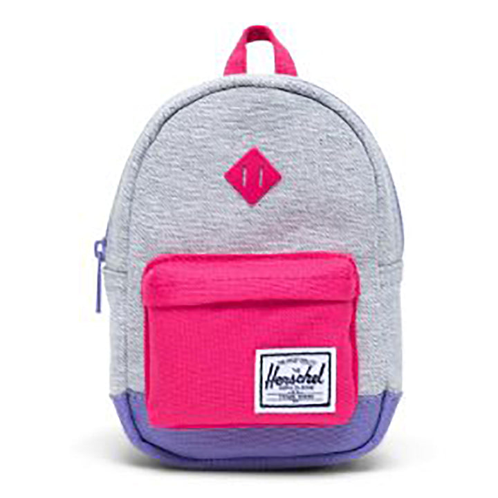 Herschel Heritage Mini Doll Backpack Book Bag Accessory light grey crosshatch raspberry aster purple 
