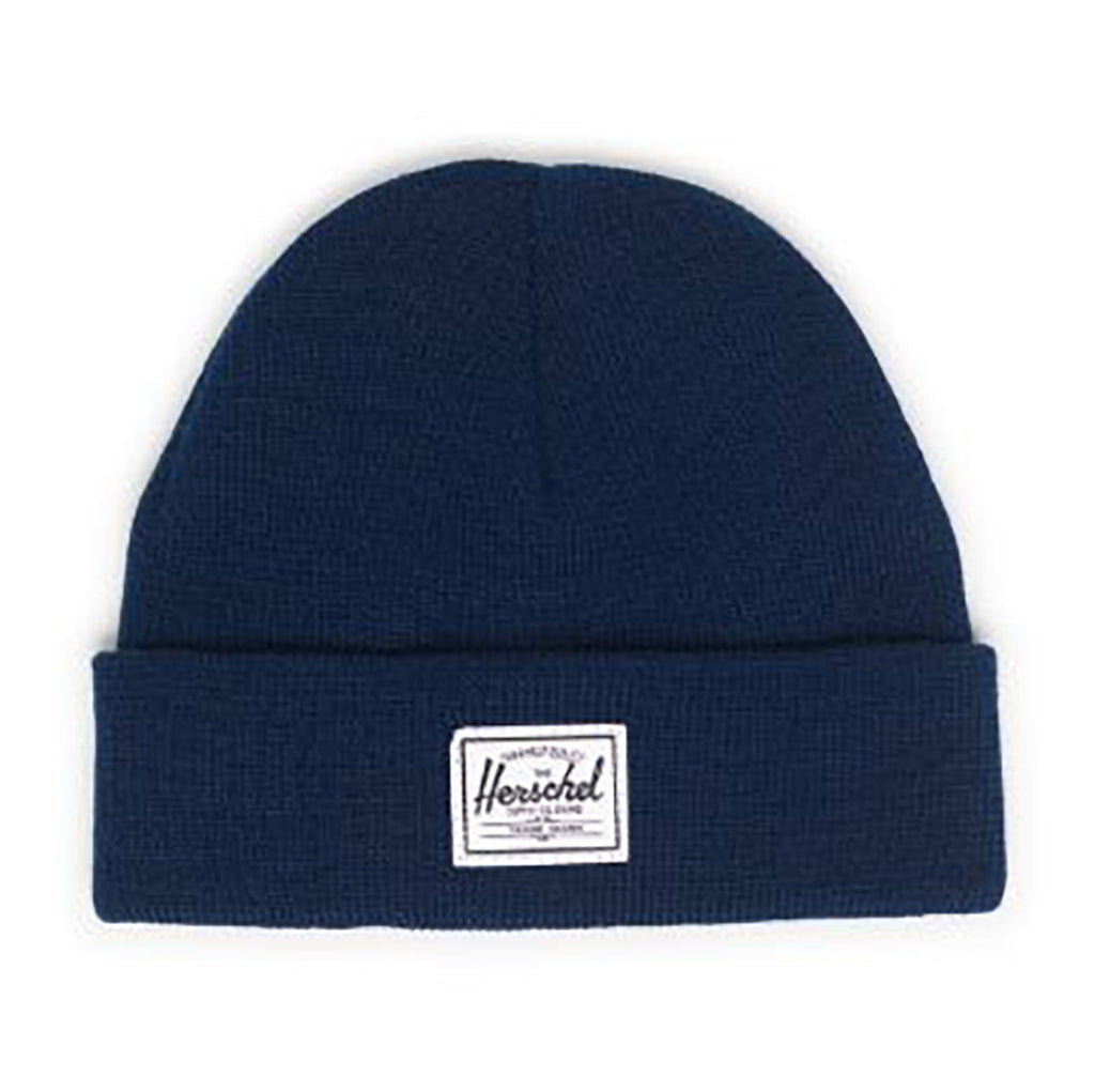 Herschel Cold Weather Flat Knit Infant Baby Beanie Hat navy dark blue 